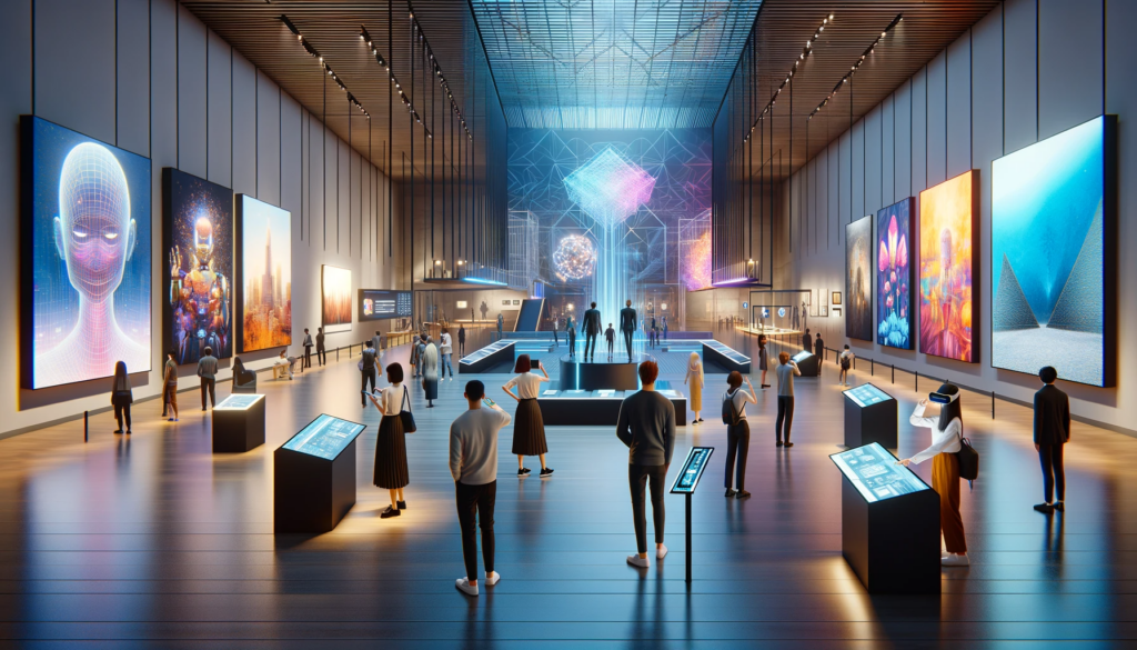 Are NFTs Poised For A Selective Comeback In 2024 Jing Daily Culture   DALL·E 2023 11 13 15.24.13 A Digital Art Museum Scene Showcasing The Theme Of Digital Art In A Contemporary Setting. The Scene Includes A Spacious Modern Museum Interior With  1024x585 